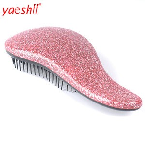 Yaeshii 2019 hot selling custom logo glitter Detangling Hair Brush
