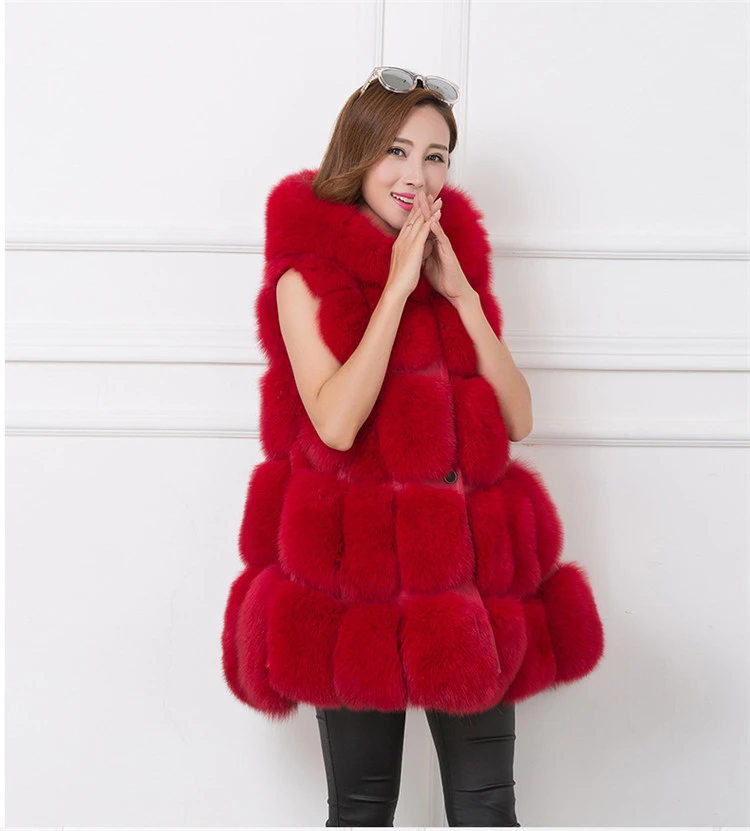 YQ262 free shipping Fashionable Women Real Fur Sleeveless Coat Women Genuine Fox Fur Vest