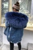 YR1049 Latest Style Lady Winter Warn Jean Parka Detachable Inside Fox fur With big Raccoon Hood Trimming