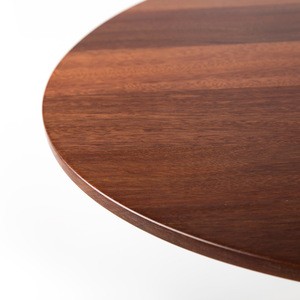 YT-033 60cm vintage walnut veneer plywood top small mini round cafe shop restaurant dining table