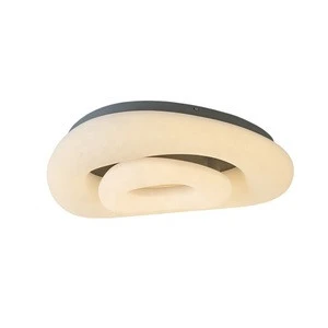 Zhongshan hotel home loft living room remote control dimmable flush mount oval acrylic design smart led ceiling light housing
