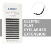 Custom Professional Eyelash Matte Black Flat Lashes C D Curl 0.15 0.20mm Flat Split Tip Lash