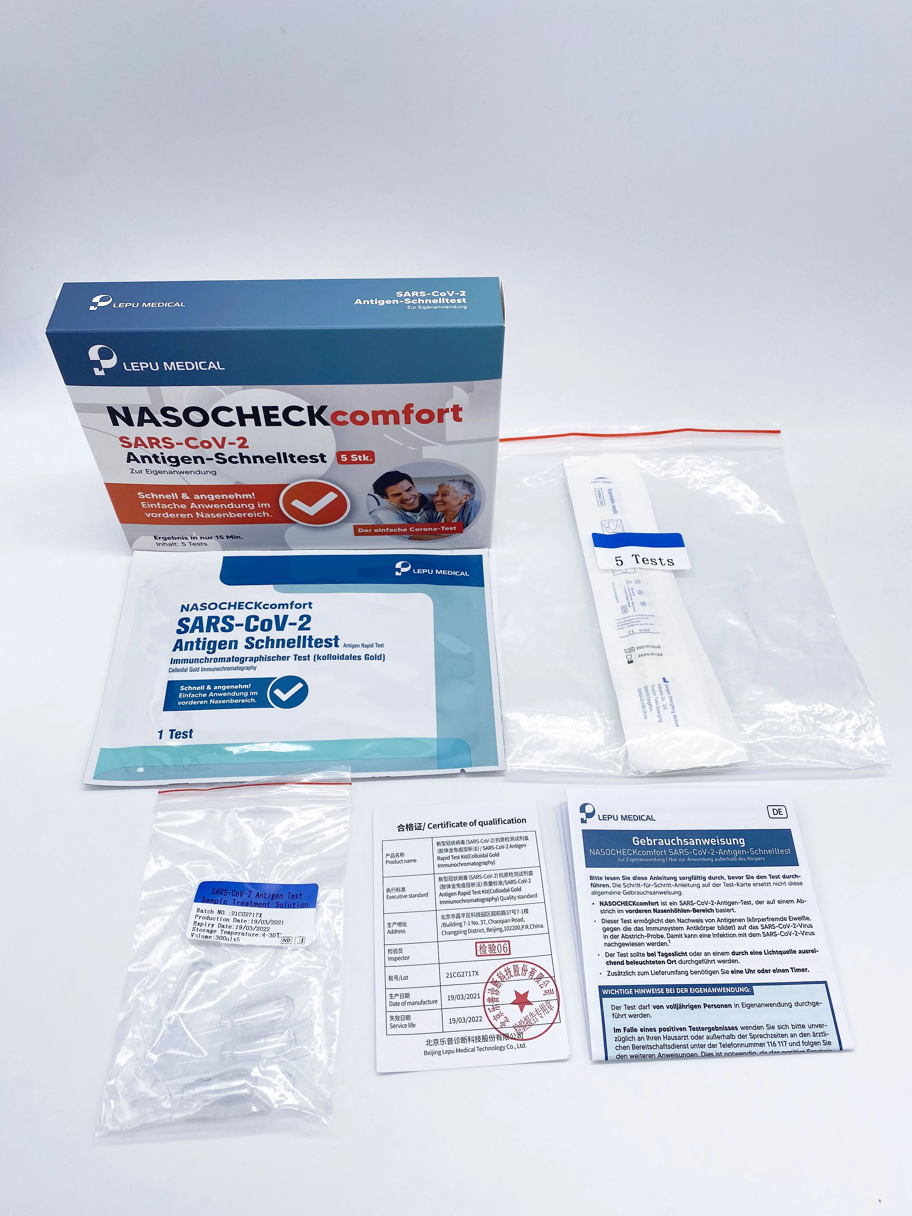 Buy Lepu Medical Nasocheck Comfort Bfarm No Sars Cov 2 Antigen Rapid