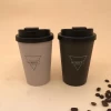 eco-friendly plastic coffee cup made of coffee