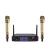 Import Factory OEM cheap portable hand-held wireless microphone, 2 channel UHF professional wireless karaoke microphone from China