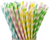 Biodegradable Paper Straw Multi-color Stripe