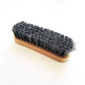 wooden shoe shine brush with horse hair