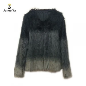 Fur jacket in gradient color