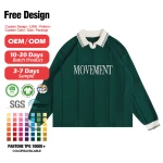 Custom Men's Polo Collar Spring and Autumn Long Sleeve Knitted Sweater Jacquard Letter Polo Neck Knitted Sweater for Me