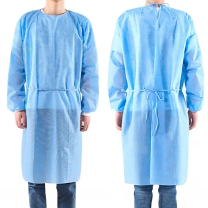 Disposable Isolation Gown, Non woven fabtric isolation clothing waterproof Gown Direct from Vietnam Factory