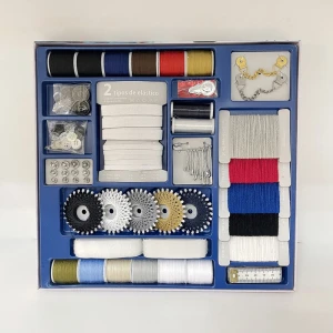 Sewing Kits with 68PCS Sewing Accessories Colorful Sewing Thread Wool Yarn Buttons Sets in Big Box