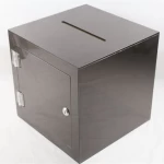 Custom black acrylic suggestion box with lock