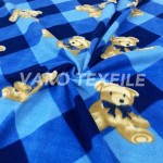 Factory wholesale warm check 100% polyester FDY both side brush printed fleece fabric