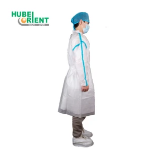 Disposable Waterproof Medical PP+PE Isolation Gown