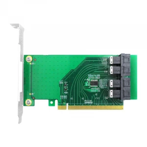 Linkreal 4 Port PCIe 3.0 x16 U.2 NVMe SSD Adapter PCIe Bifurcation Card-Support Intel 750 2.5"  U.2 SSD