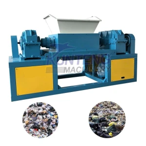 Efficient dual axis copper wire copper plate old aluminum alloy shredder, industrial coconut shell plastic film shredder