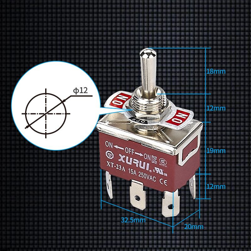 Buy Dpdt On Off On Toggle Switch Xt-23a from Zhejiang Xurui Electronic ...