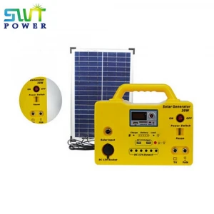 Portable 30W 18V Mini Solar Electricity Generator Panel Power System With Radio Mp3 For Off Grid