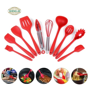 10 piece kitchen tool set non-stick heat resistant silicone kitchen cooking utensil set