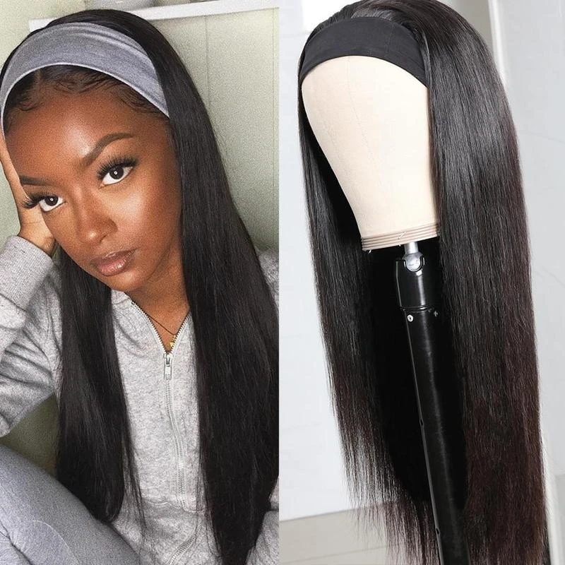 100% virgin brazilian human hair headband wigs,cheap wholesale natural human hair wigs for black women, lace fronta wigs
