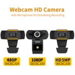 1080P PC Webcam USB Mini Computer Camera Built-in Microphone - USB Web Camera for Live Streaming, Video Calling and Recording