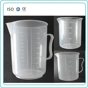 10ml 25ml 50ml 100ml 250ml 500ml 1000ml Plastic Beaker With Handle