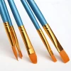 10Pcs/Set Watercolor Gouache Paint Brushes Different Shape Round Pointed Tip Nylon Hair Painting Brush Set Art Supplies