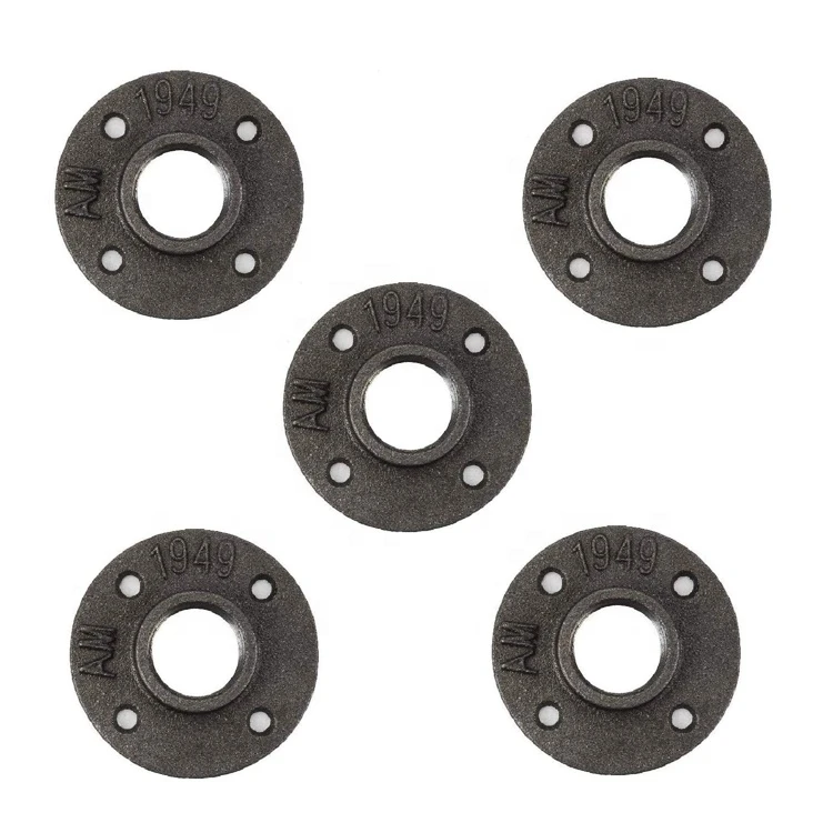 1/2" 3/4" Malleable Black Stainless Steel Galvanized Cast Iron Pipe Fittings Threaded Flanges Floor Flange