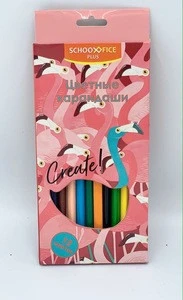 12 colors colored pencil in cardboard box  wood pencil 3mm lead best pencil bright colors new design
