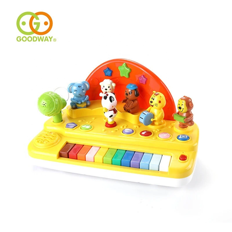 12 keys cartoon musical keyboard instrument toy electronic organ with dancing animals