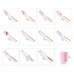 12 Pieces In 1 Set Silicone Kitchen Cooking Tools Stand Kitchenware Spatula Silicone Kitchen Utensils Set With Wooden Handles