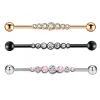 14G New Multicolor Crystal VM CZ Stainless Steel Barbell Unique Ear Piercing Jewelry Industrial Piercing