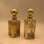 150/250ml Plating Gold Essential Oil Perfume Bottles, Display Cosmetic Bottles, Galvanized Glass Bottles
