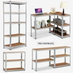 150cm x 70cm x 30cm 5 Tier Heavy Duty Metal Shelving, Racking  Garage Shed Storage Shelving Units