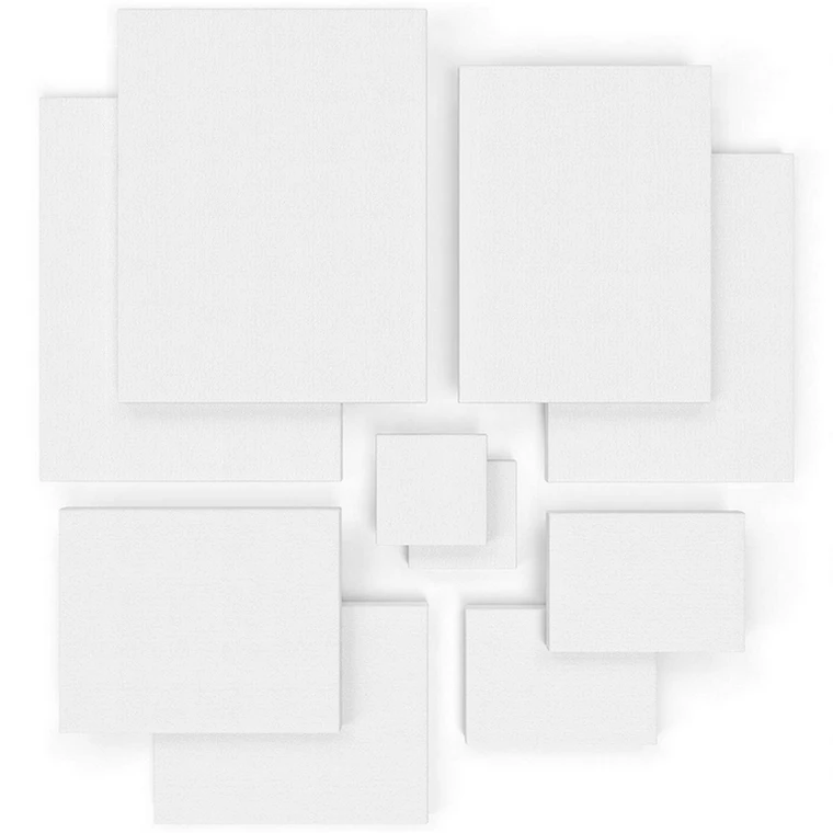 15X15cm Stretched White Blank Canvas, 280g Primed 100% Cotton, , Canvases for Student