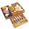 19pcs Cheese Board And Knife Set Wedding_Holiday Gift Platter Or House Warming Present Acacia Wood Slate Serving Tray