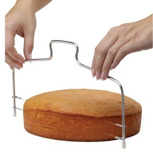 1pc Adjustable Cake Slicer Wire Leveler Stainless Steel Pastry Bread Cutter Pizza Dough Slices Tool Silvery