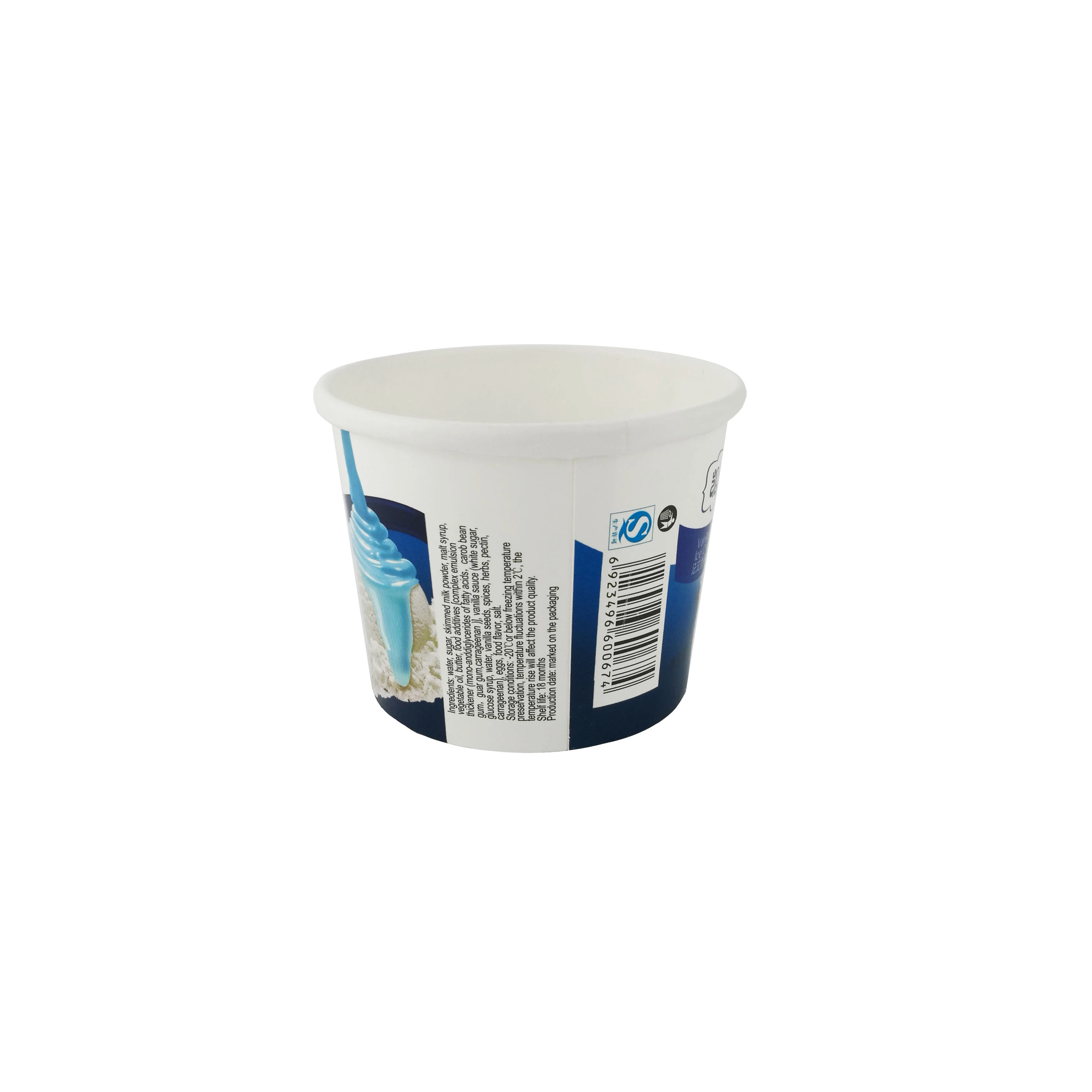 1to 32 oz 4oz 120ml 100ml  mini Customized custom printed disposable frozen yogurt paper cup with paper plastic lid and spoon
