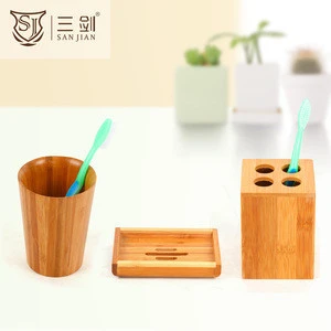 2016 Best Selling Bamboo Products Bathroom Sets Type Tooth Brush Holder for Home Hotel
