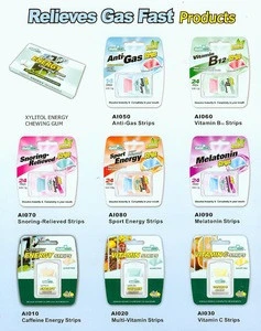 2017 newly product Xylitol Oral care breath strips monster Caffeine Energy mint strips
