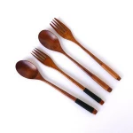 2018 Hot Sale Wooden Restaurant  Cutlery Set Including Wooden Forks and  Spoon  Customize logo