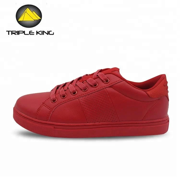 2018 new style red pu men skateboard shoes