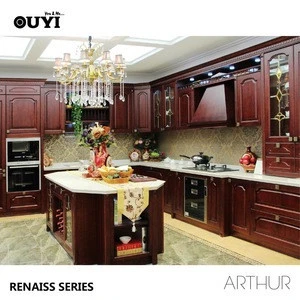 2018 OUYI solid wood kitchen furniture