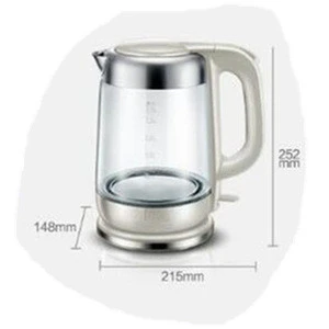 2019  China tea maker 1.7 L Food Grade SUS 304 Heating plate Glass body high borosilicate glass electric kettle