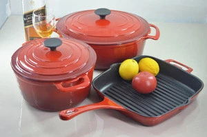 2019 hot new products 7 pcs cast iron cookware set