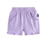 2019 Latest Style Hot Sale Wholesales Boutique 100% Cotton Solid Color Single Ruffle Baby Girls Sport Yoga Shorts