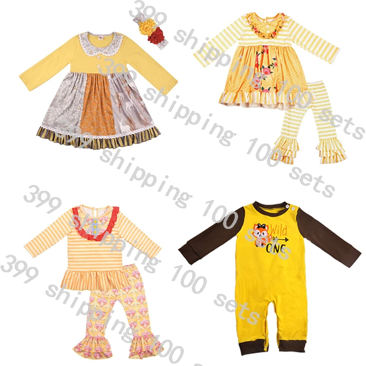 2020 Baby Girls Clothes Fall/ Winter suspender Sets Boutique Children Clothes New Style Comfortable Outfits