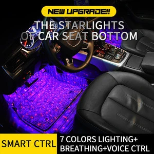 2020 Colorful Car Atmosphere Lamp Car Star Roof Light Decorative Seat Light with Remote Control Universal
