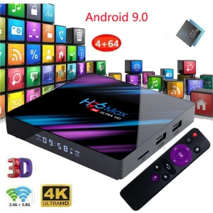 2020 Excellent quality set top box android tv box h96 max 4k HD android 9.0 supports Ethernet 10/100 standard RJ-45