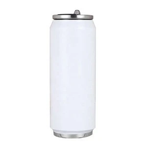 2020 Factory Supply Vacuum Insulated Stainless Steel Cola Can Shaped Drinking Cup with Straw